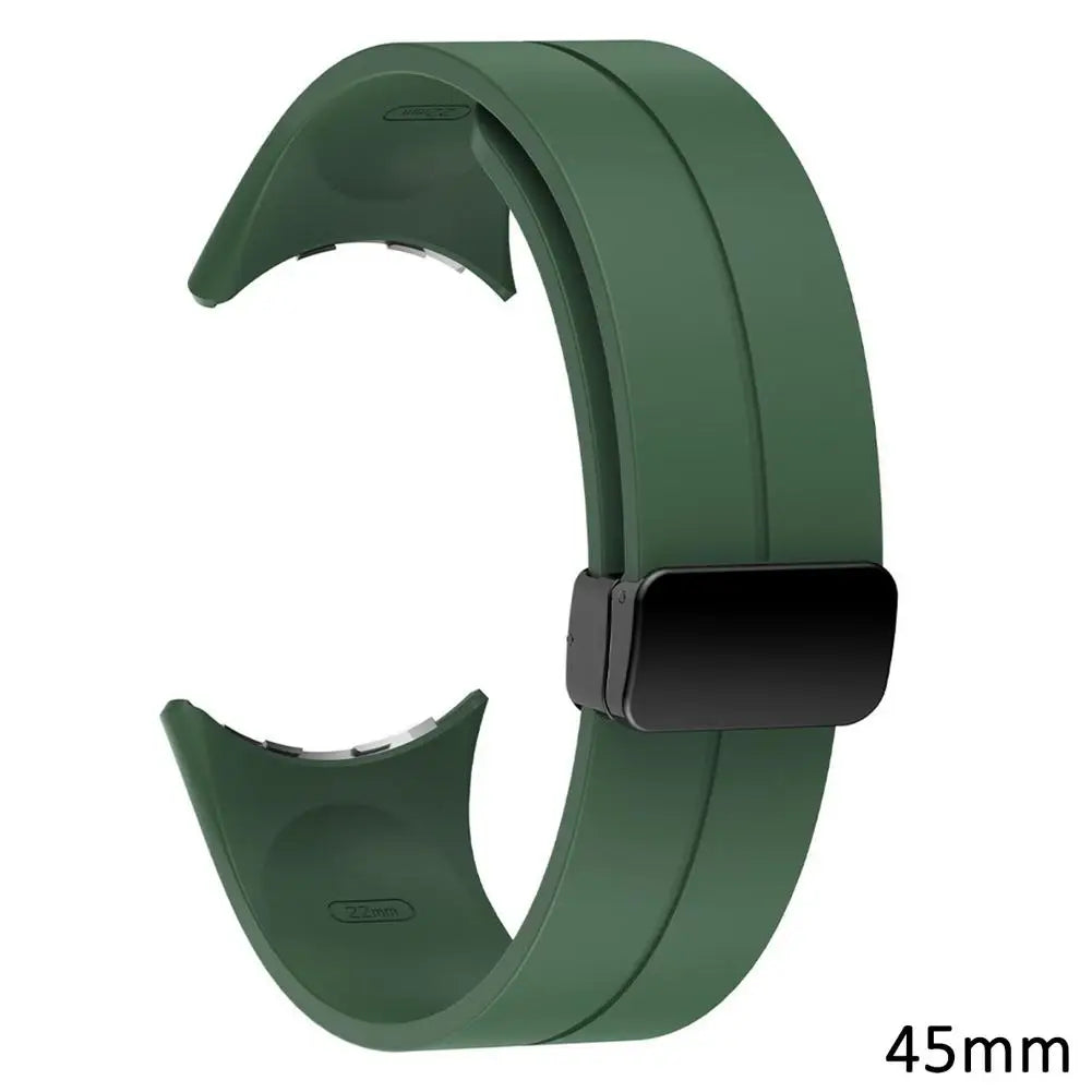 Google Pixel Watch 5, 4 & 3 Silicone Band, Magnetic Folding Buckle