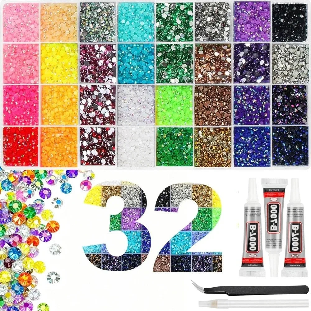 Multicolor Resin Rhinestone Kit Sparkling DIY Decoration Jelly Rhinestones Diamond Art Bedazzling Rhinestones