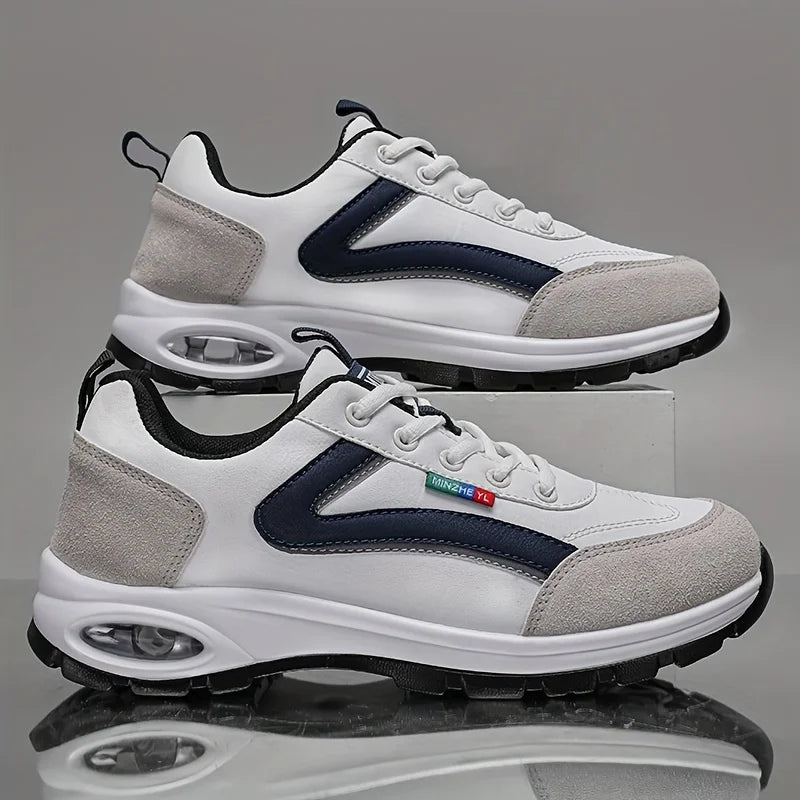 Men's Trendy Sports Shoes Lightweight Breathable Modern Non Slip Shoes Suede Detailing Outdoor Stylish Daily Wear Men Sneakers