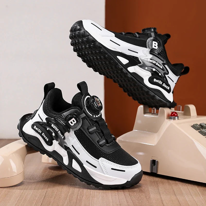 Children Casual Shoes Autumn Winter PU Leather Sneakers for Kids Fashion Patchwork Sports Shoes Boys Girls Gym Trainers 2026 New