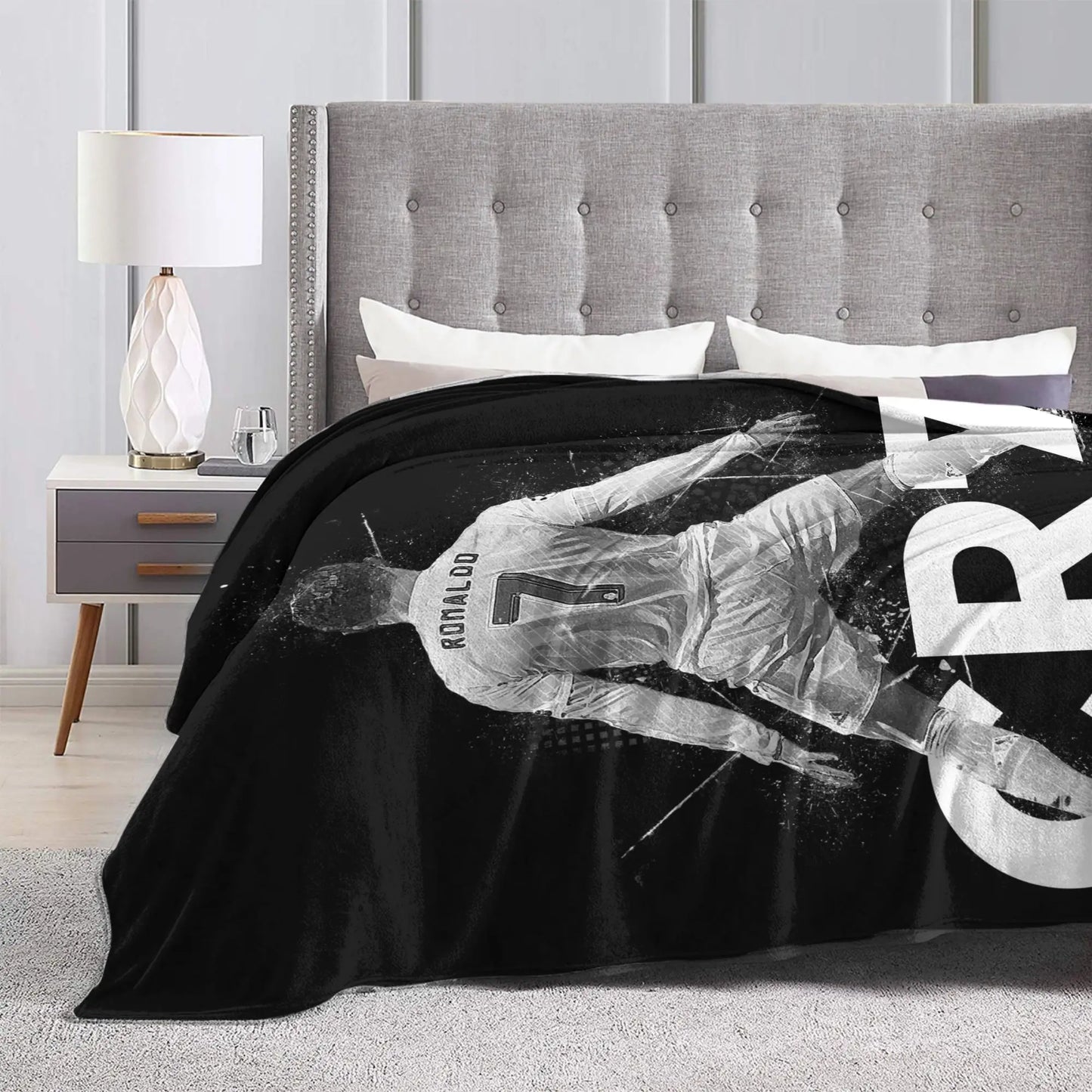 CR7  Football Soccer Blanket Ronaldos Flannel Funny Warm Throw Blanket for Bedding Lounge Decoration