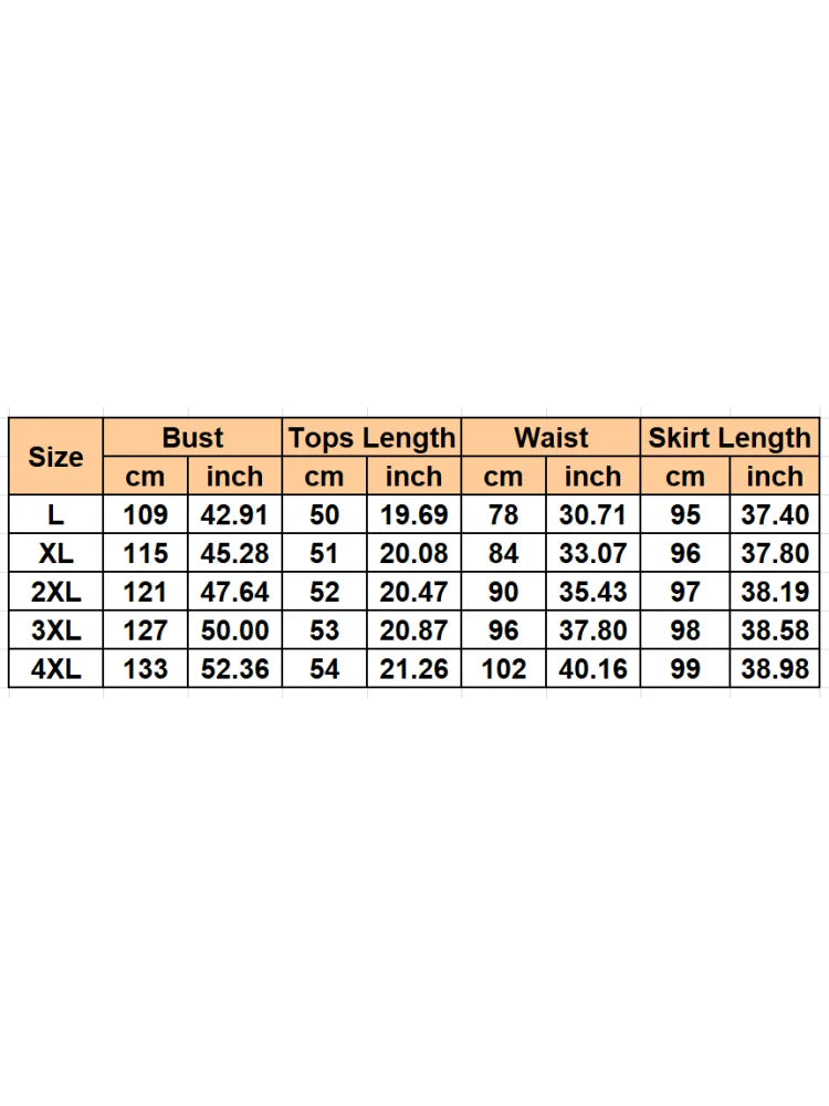 L-4XL Plus Size Women's Clothing 2 Piece Sets New Arrival Matching Two Pieces Sets Green Top And Skirt Suits Outfits Clothing