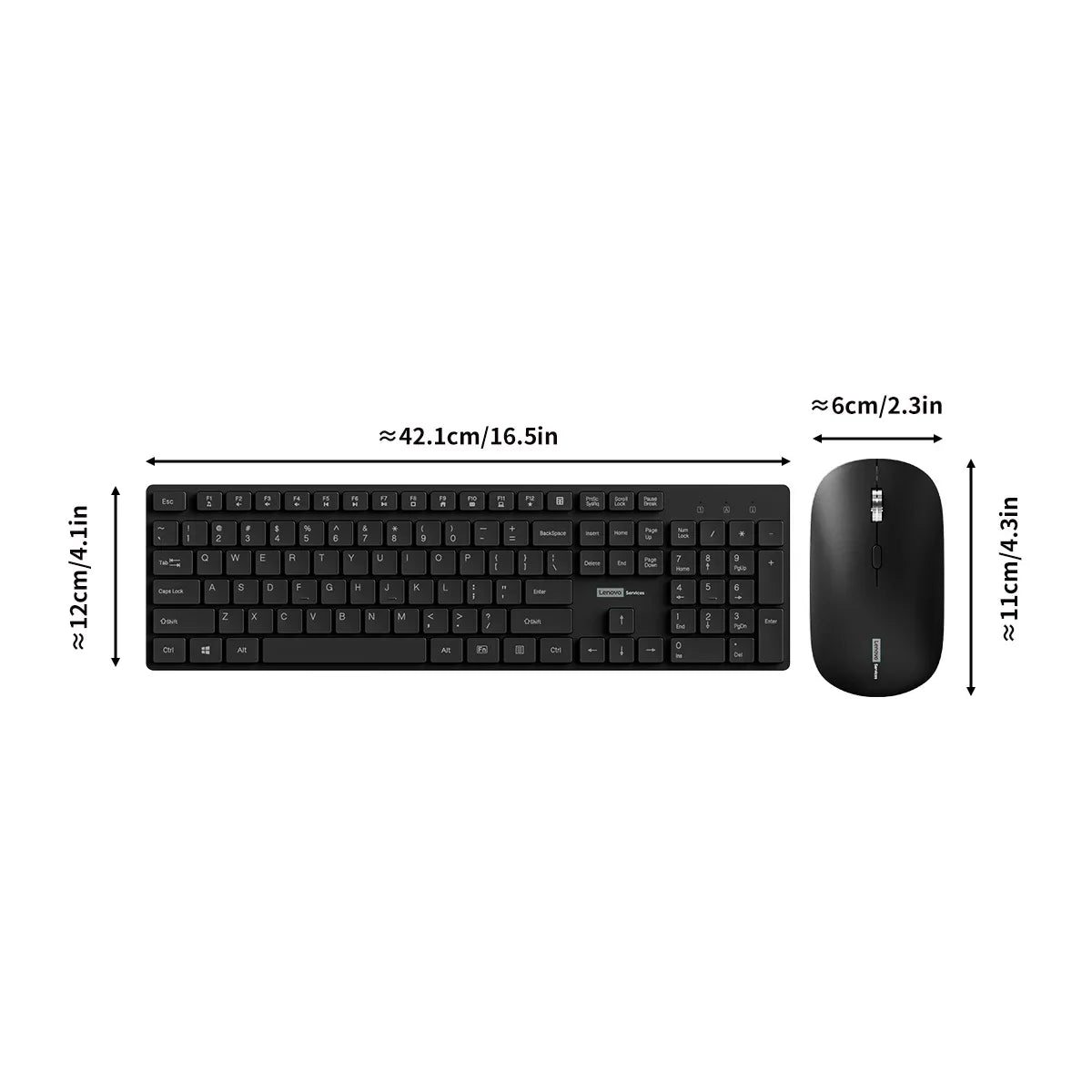Lenovo Wired Mouse and Keyboard Set Classic Black Office Business Home Use Mouse 104Keys Silent Quiet Keyboard Combo for Laptop