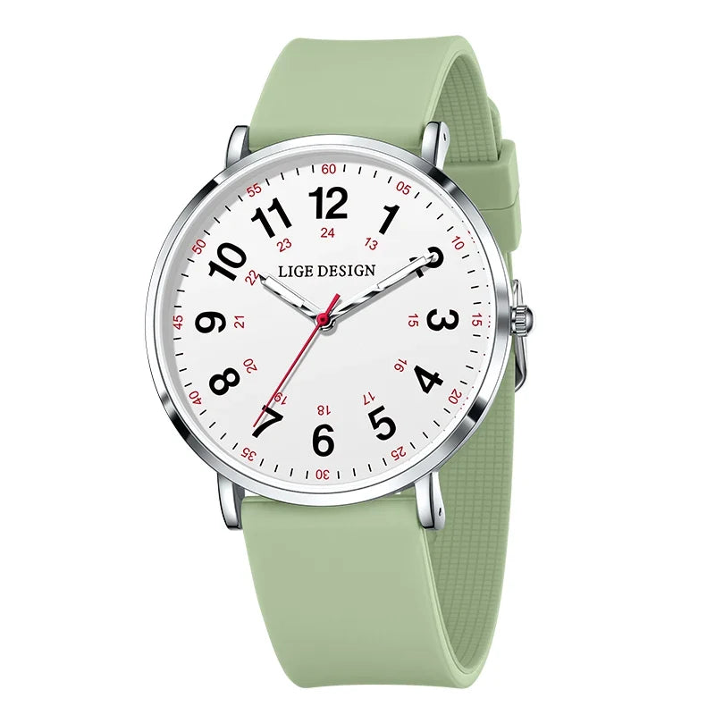 Women's Arabic Numeral Silicone Quartz Watch