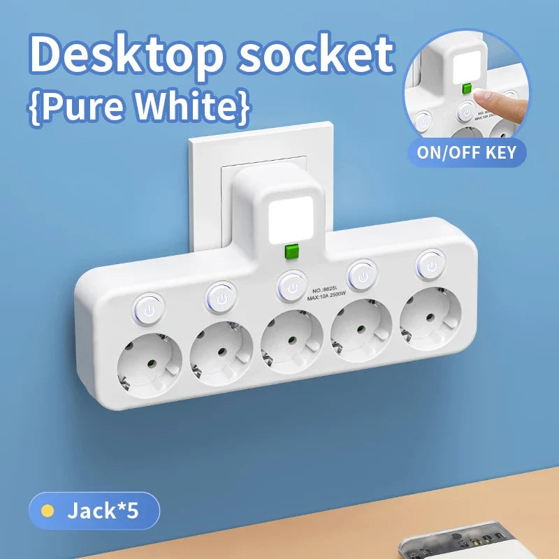EU Plug Power Strip Outlets,4 Sockets with 2 USB Type-C port Wall Charger Two specifications for Home Offices Power Socket
