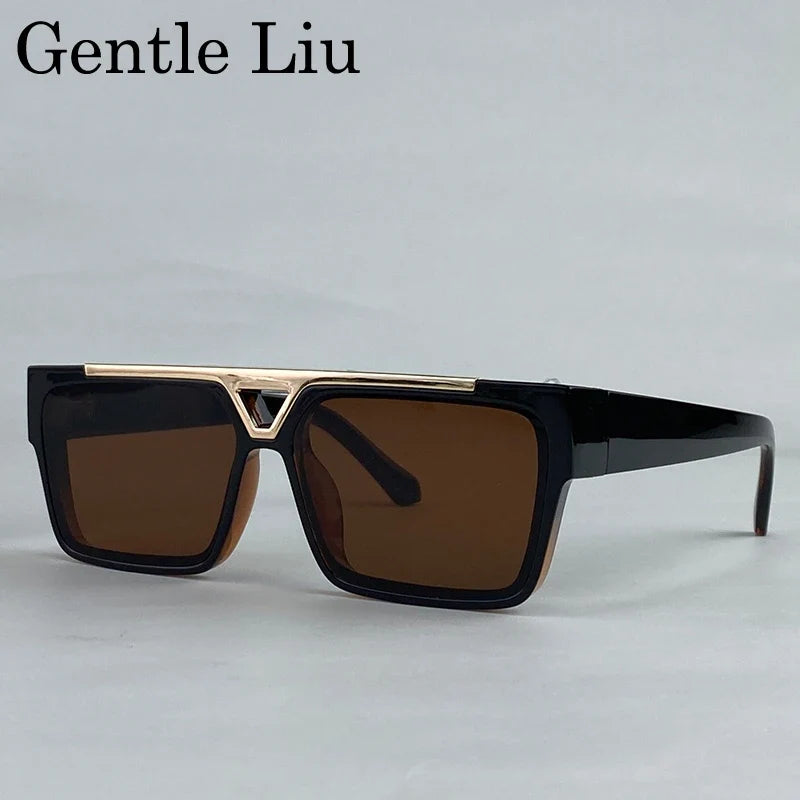 Polarized Oversized Steampunk Square Sunglasses Men 2025 Luxury Brand Big Frame Sun Glasses For Male Classic Retro Eyewear UV400