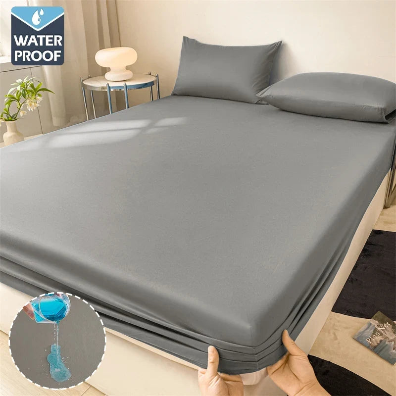 Waterproof Mattress Cover Fitted Bed Sheet With Elastic Band Anti-slip Adjustable Mattress Protector Double Fitted Sheet For Bed