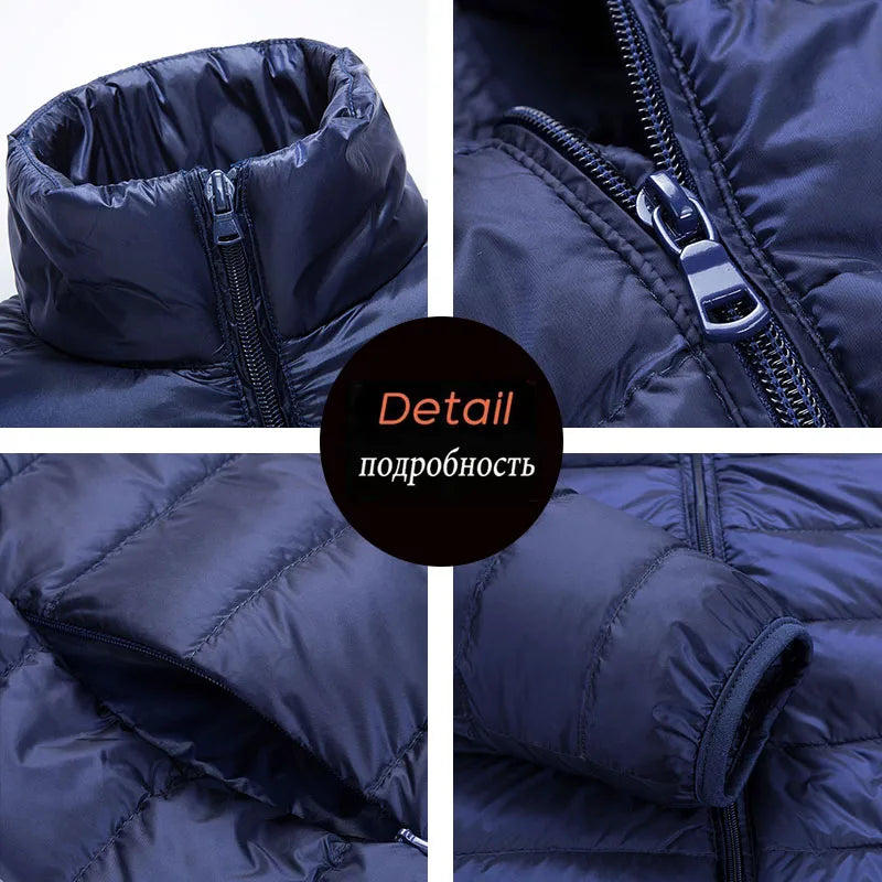 Men All-Season Warm Down Jacket Coats Mens Waterproof Windproof Down Jackets Spring Autumn Winter Casual 90% Down Jackets Male