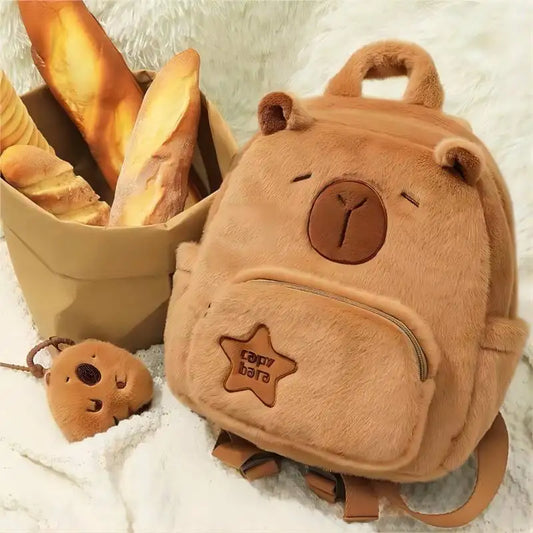 Mochila de peluche pequeña de capibara