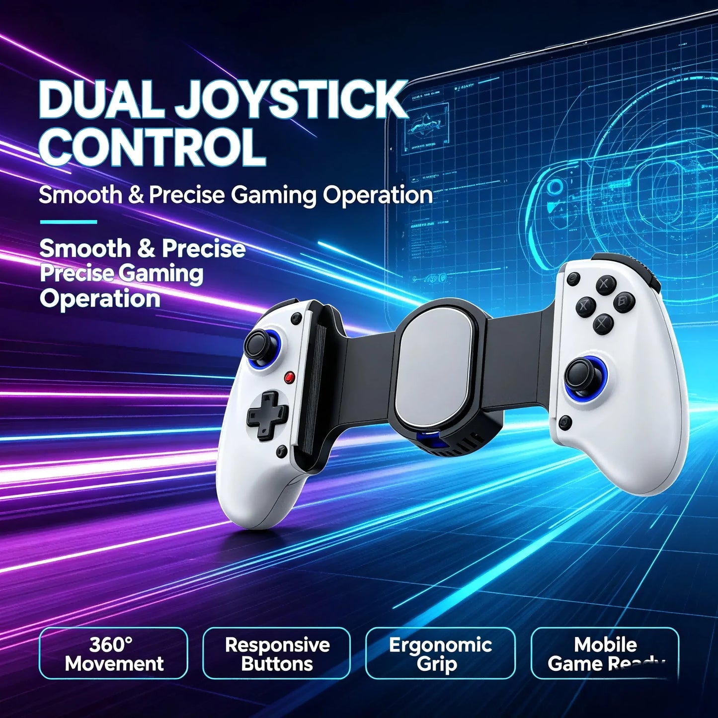 Bluetooth Mobile Game Controller for Switch/iOS/Android/Tablets Wireless Gamepad- Hall Effect D11 Telescopic Joysticks for PC
