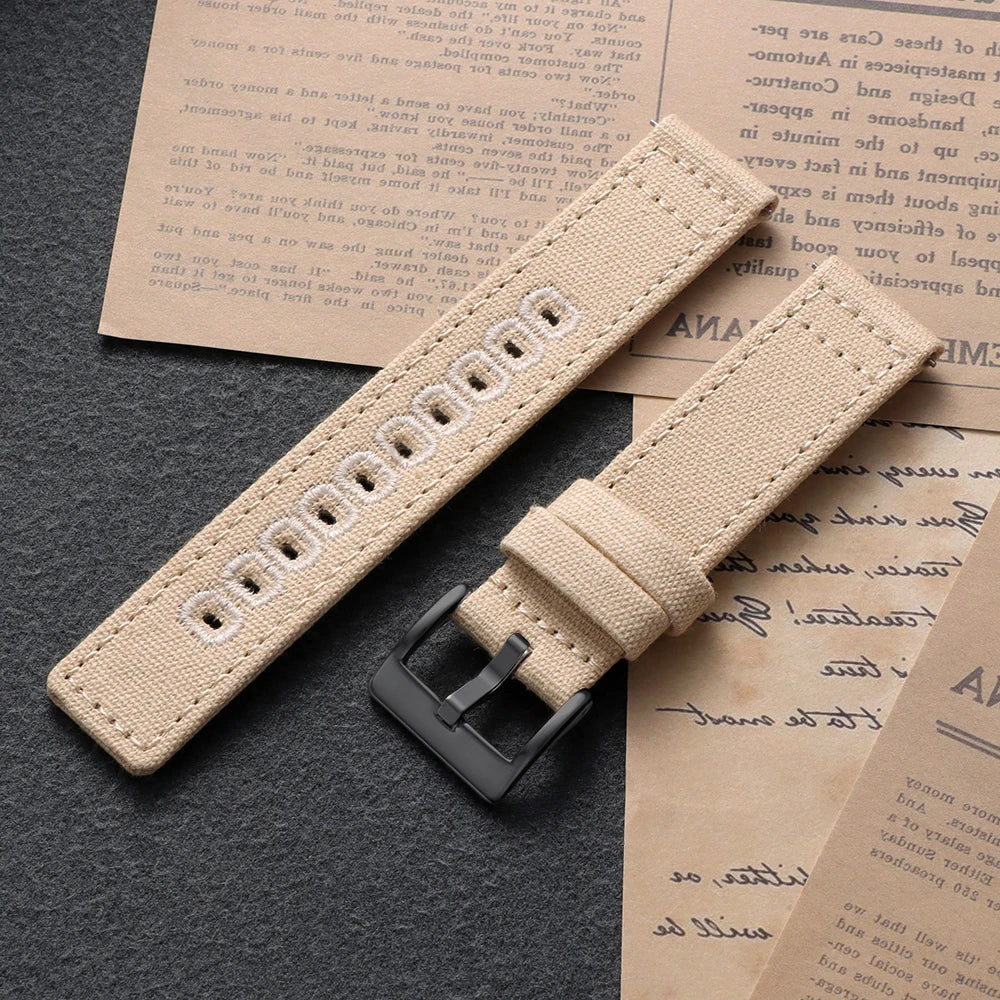Amazfit Balance, GTR, GTS & Bip Stitched Canvas Nylon Band