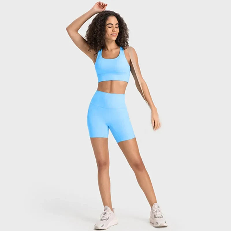 Nude Feel Yoga Sets  Cross Back Bra & Joggers