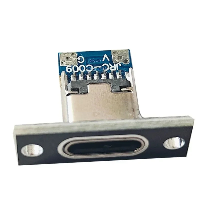 1-20Pcs USB Jack 3.1 Type-C 2Pin 4Pin Female Connector Jack Data Charging Port Small Electrical Charging Base with Fixing Plate