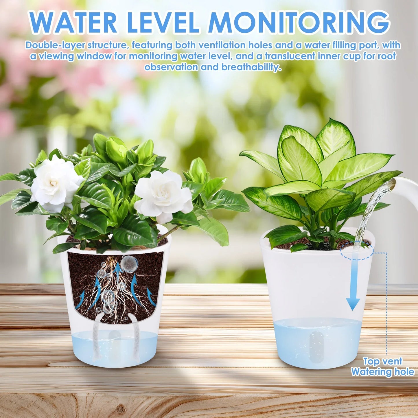 10 Pcs Self Watering Planter Lazy Hydroponic Flower Pot Plastic