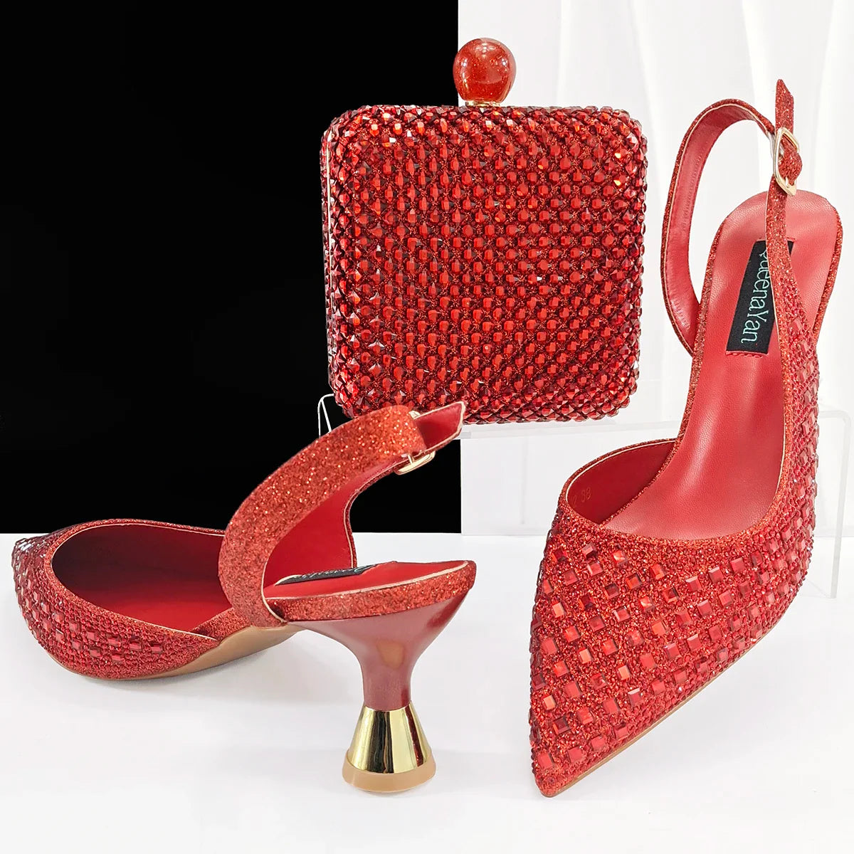 Últimos Zapatos de Mujer de Diseño Italiano con Bolso a Juego HZS1-1