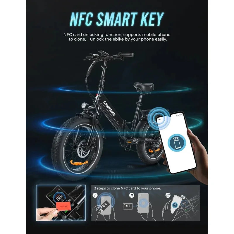 20*4.0 inch fat tire folding electric bicycle, 750W motor urban mountain E-Bike, 48V13AH battery adult electric scooter