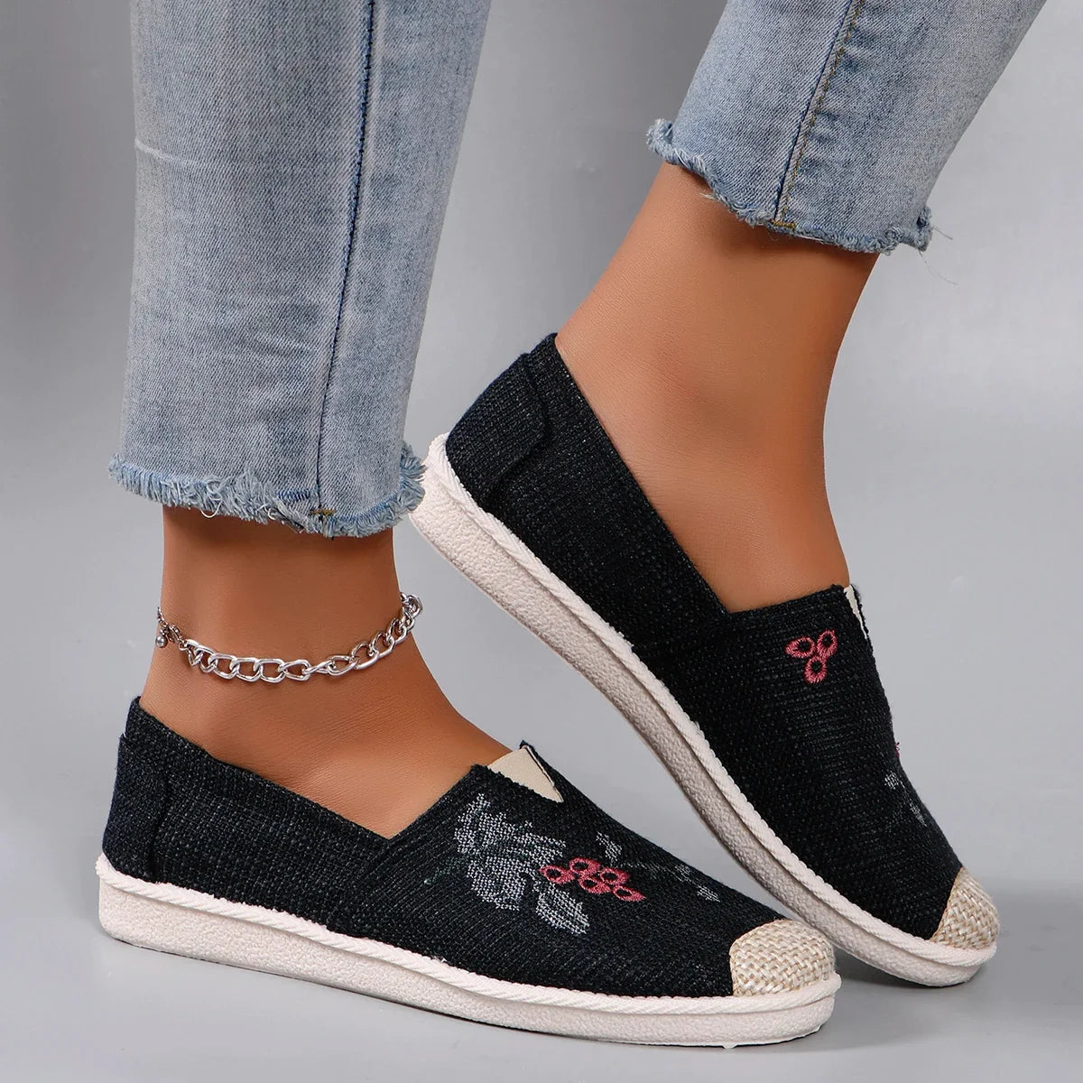 Spring new women's sports shoes, fashionable, breathable, lightweight, non-slip, wear-resistant, casual sports shoes, flat shoes