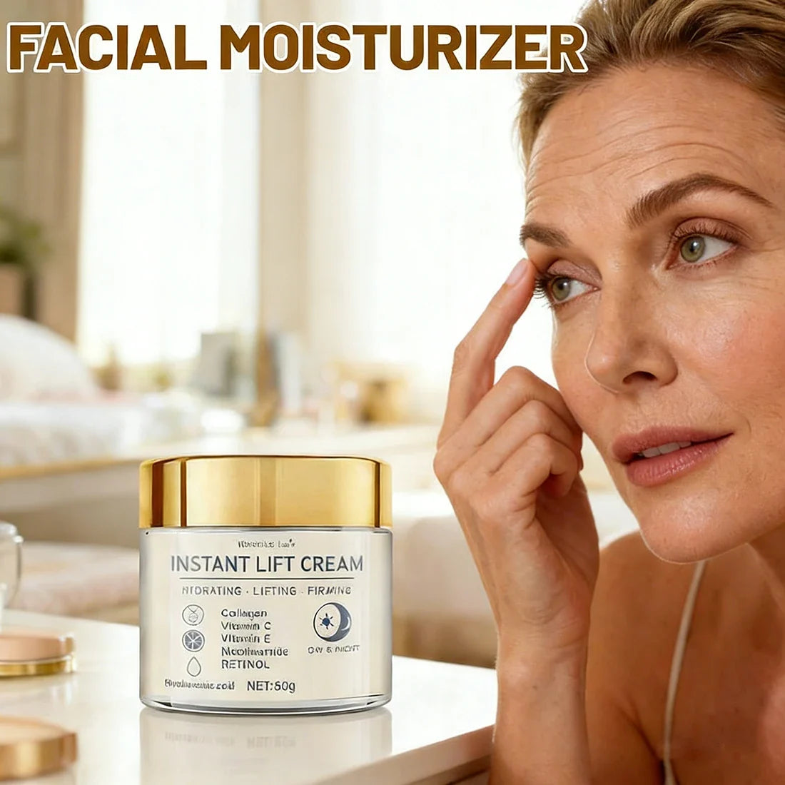 60g Firming Face Cream Collagen Moisturizer with Hyaluronic Acid, Niacinamide,Retinol, Moisturizing Firming Tightening Skincare