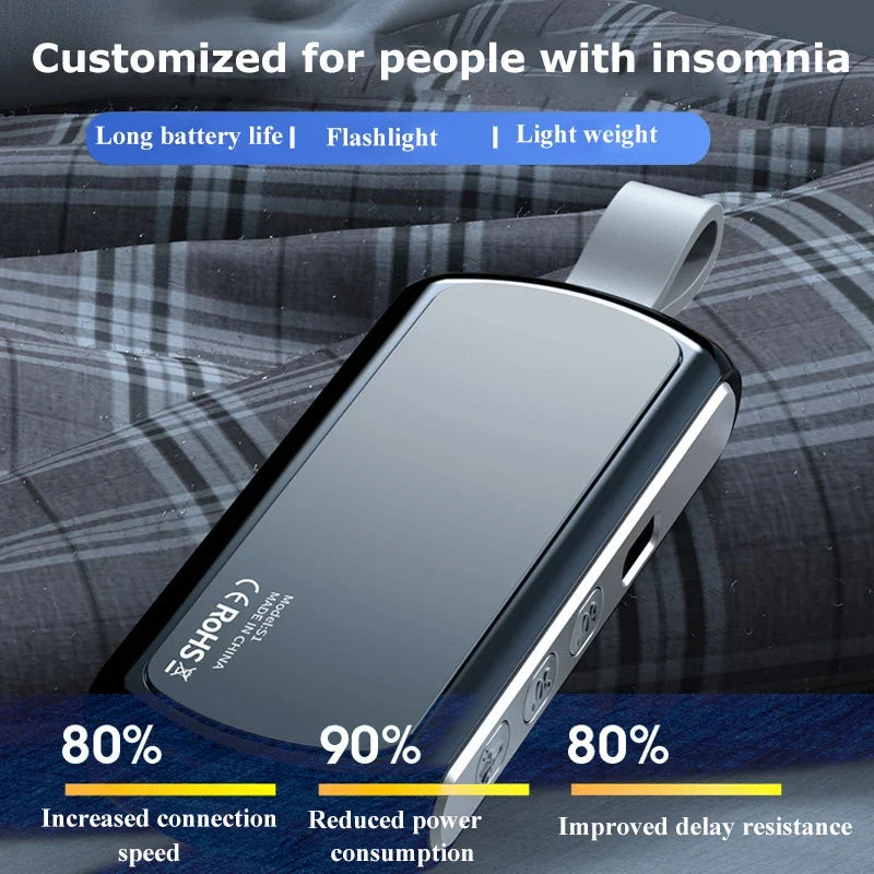 Bluetooth 5.2 Bone Conduction Speaker Under Pillow Noise Reduction Speaker Stereo Music Player with Flashlight Sleep Aid