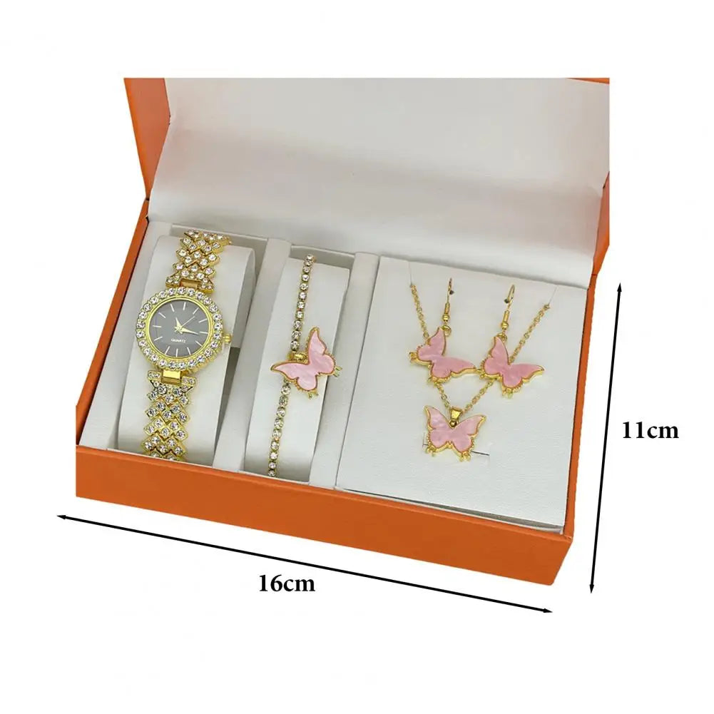 1 Set Women Jewelry Set with Gift Box Complete Collection of Quartz