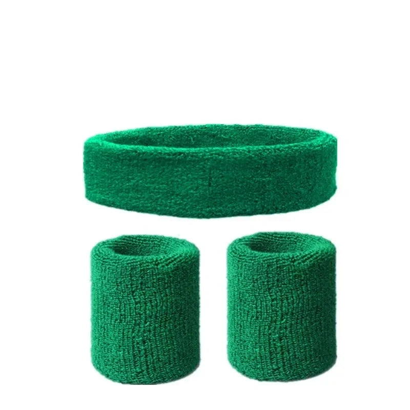 Cotton Sweatband Bundle Headband and Wristbands