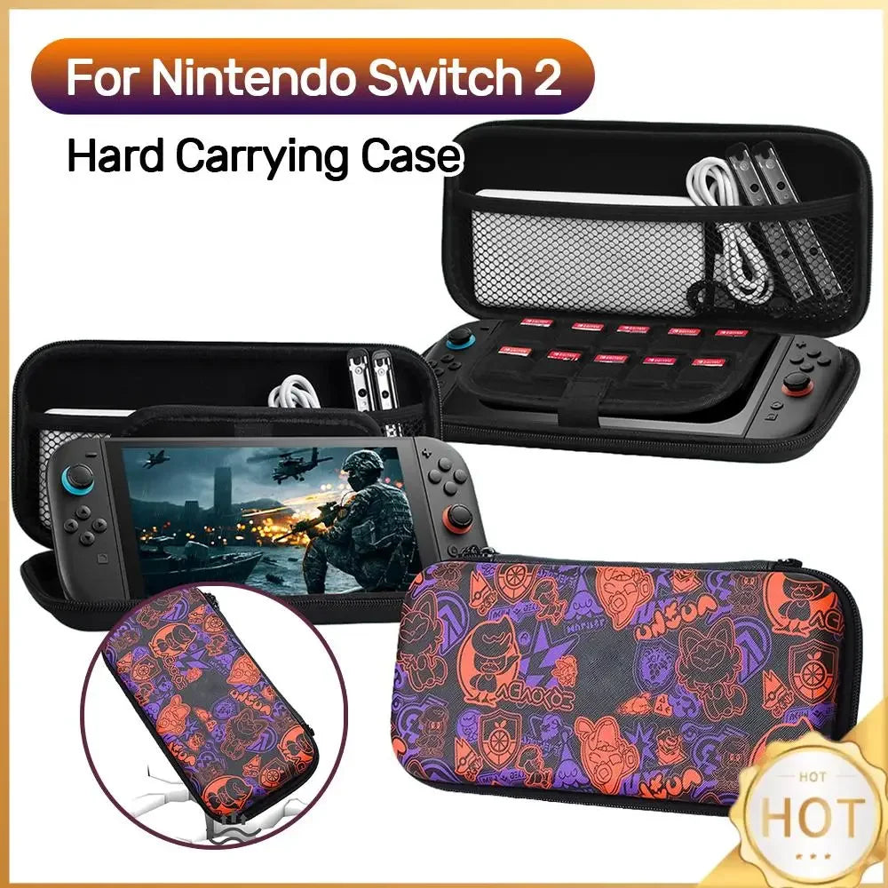 For NS For Switch 2 Game Console Storage Case Portable Carrying Bag Hard Shell NS 2 Console Travel Case with 10 Game Card Slots