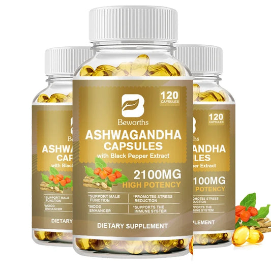 Beworths Ashwagandha Root Extract Capsules for Sleep Anxiety Relief