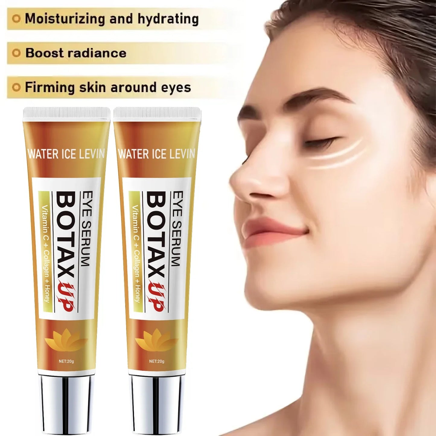 Eye Cream with Vitamin C & Collagen for Dark Circles, Moisturizing & Brightening, 20g Buy 1 Get 1 Free, Fast Shipping
