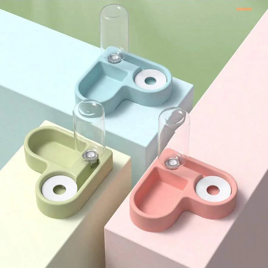 Cat bowl and dog bowl double-bowl automatic water dispenser and food bowl, automatic water dispenser for dogs and cats