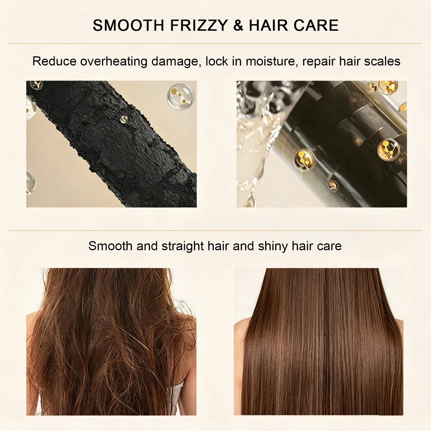 Steam Hair Straightener Brush 2-in-1 Hot Mist Red Light Therapy 4 Temp MCH Fast Heating Anti-Scald Hair Styling Tool for Home Tr