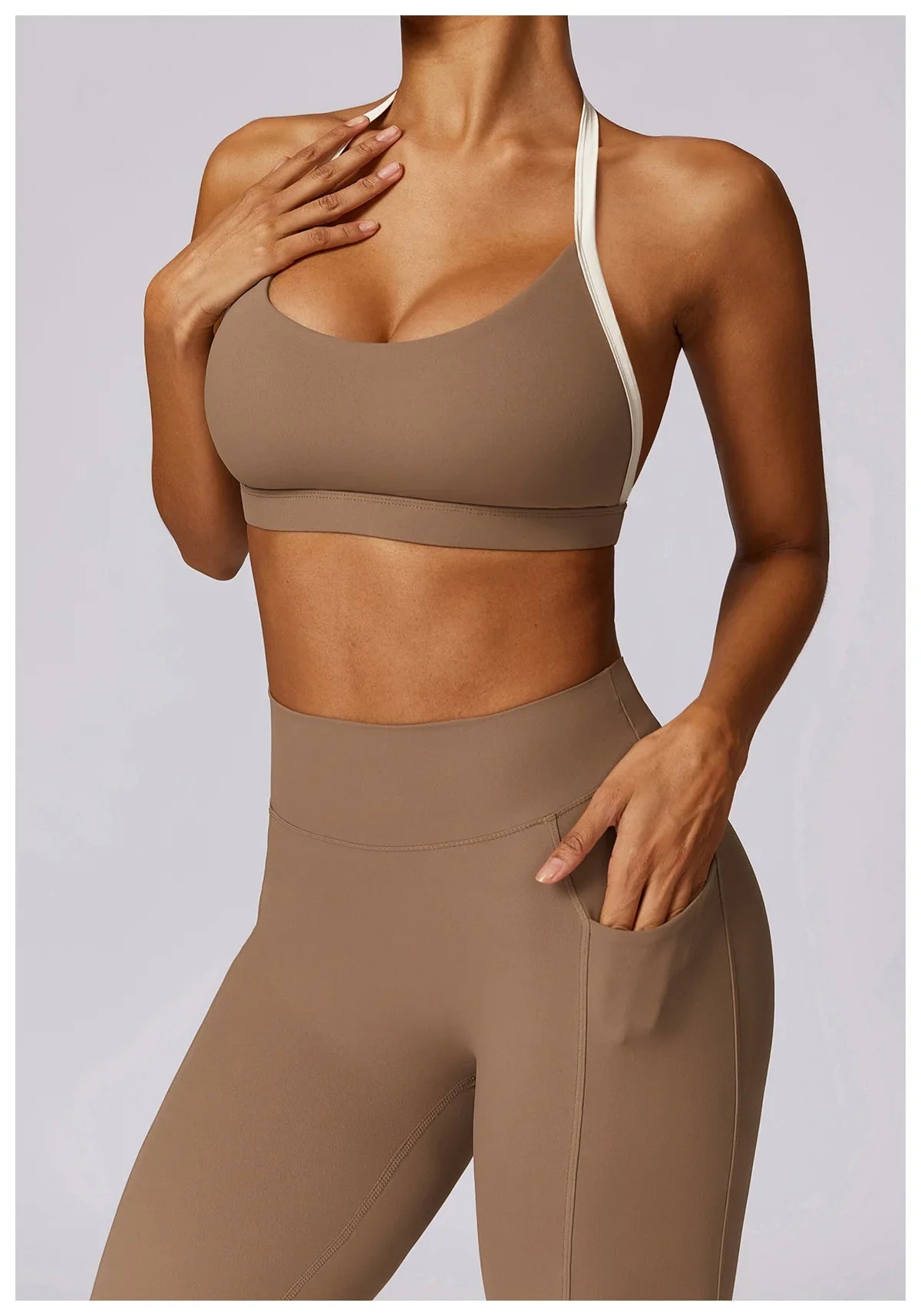 2-Piece Activewear Set – Long Sleeve Crop Top & Leggings