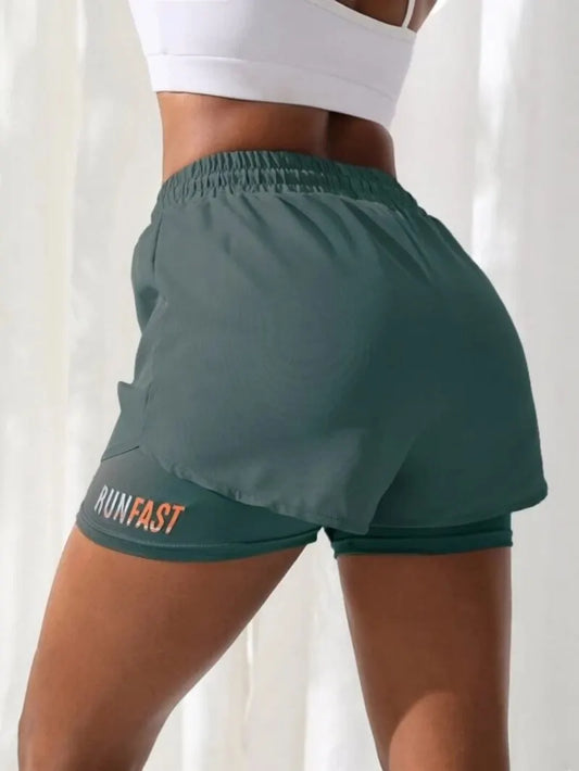 High Waisted Yoga Shorts with Elastic Waistband