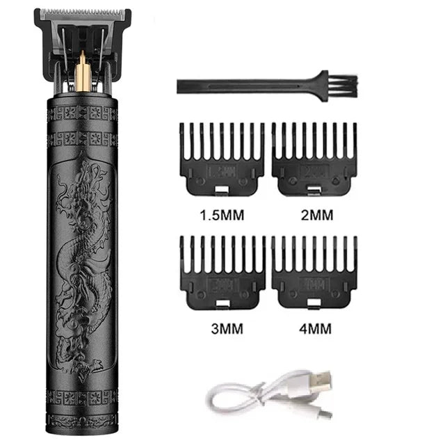 Men's Electric Vintage T9 Hair Clipper For Beard Trim Tools Professional Carving USB Charging Barber Hair Cutting Machine