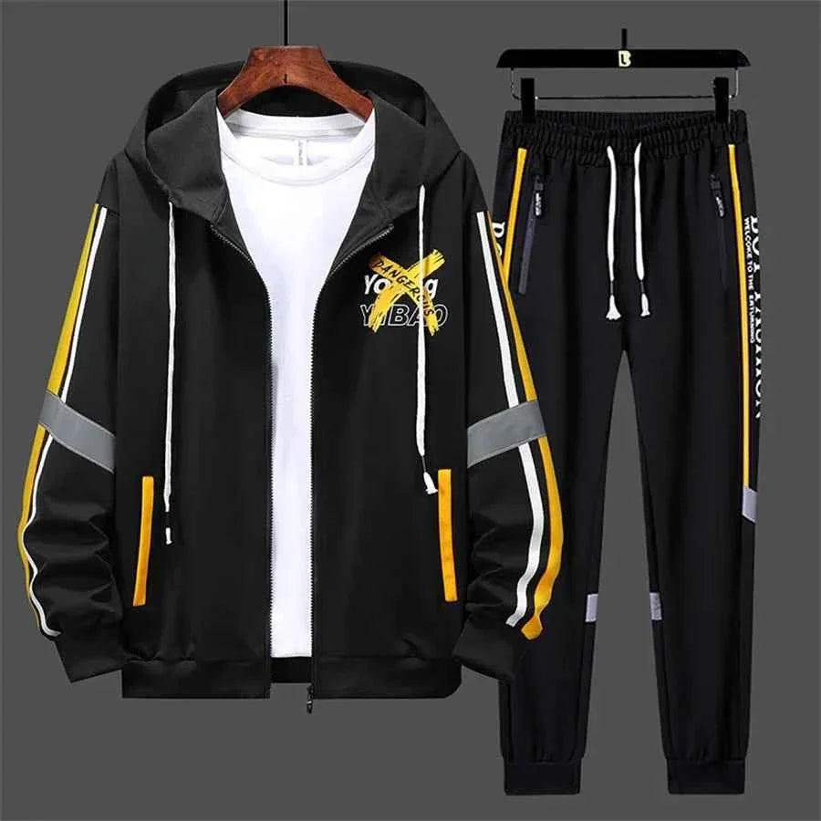 Men’s Printed Cardigan & Pants Tracksuit Set