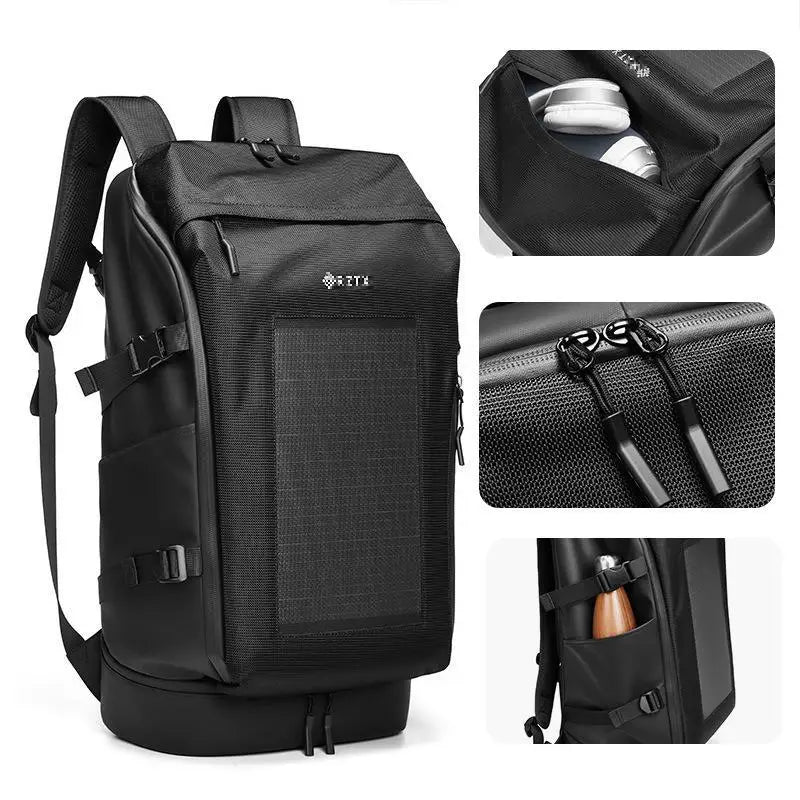 Men's Backpacks Solar-powered charging travel bag Large capacity outdoor sports hiking bag Multi functional shoulder bag