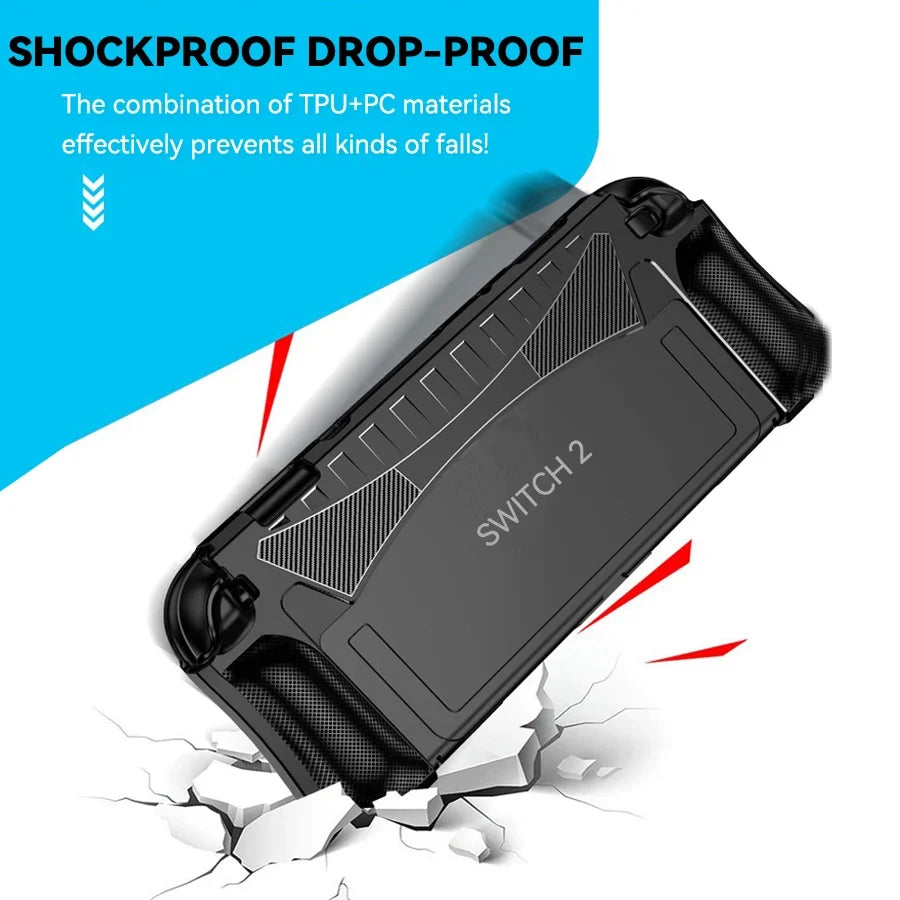 Upgraded protective case for 2025 Switch 2 ergonomic and comfortable TPU grip shell for NS Switch 2 protective case accessories