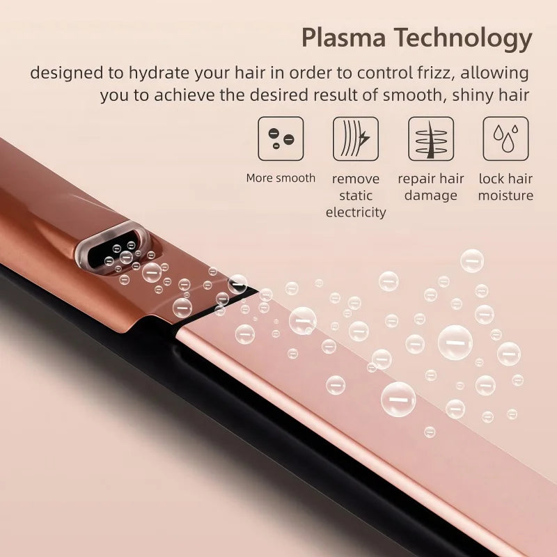 Professional Electric Ceramic Hair Straightener Flat Iron LCD Display Fast Heating Styling Tool for Household Salon Use