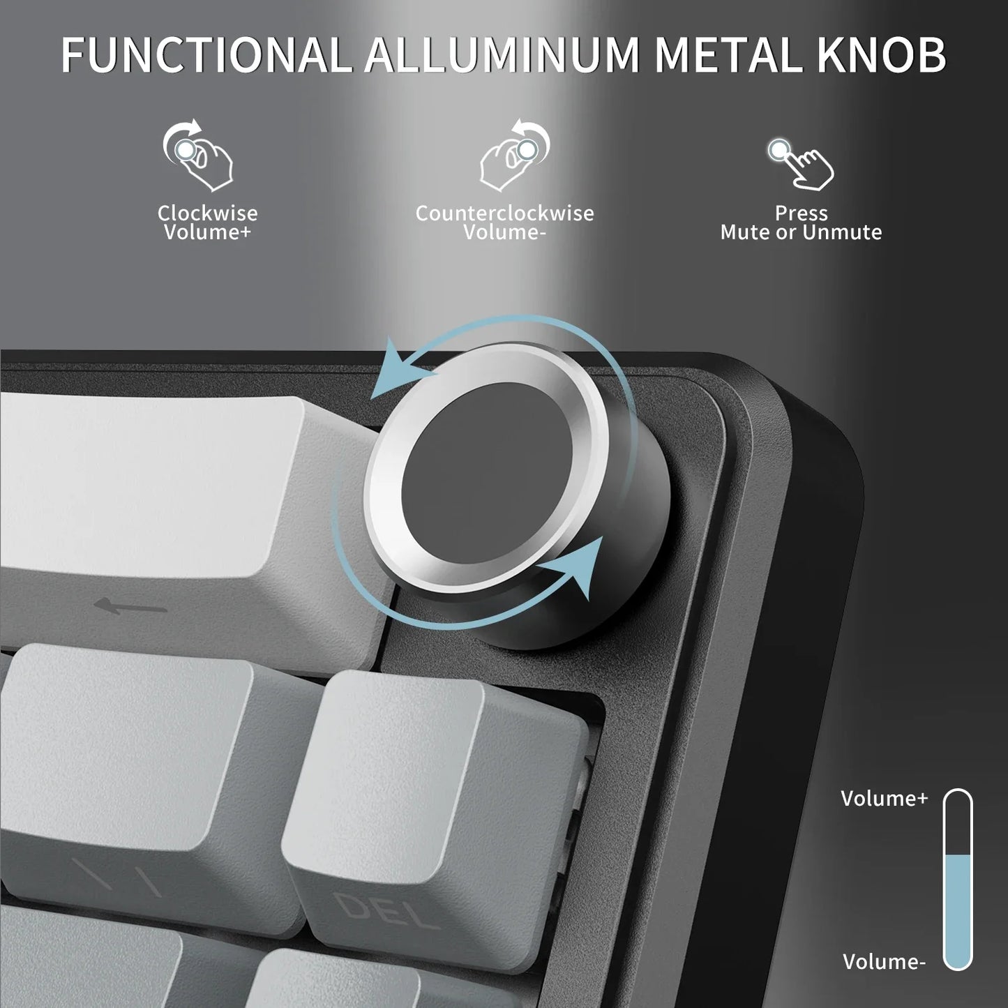 ATTACK SHARK X66 65% Wireless Mechanical Keyboard with Knob, 66 Keys Tri Mode Gasket Hot Swap RGB Gaming Keyboard 60 Percent,PBT