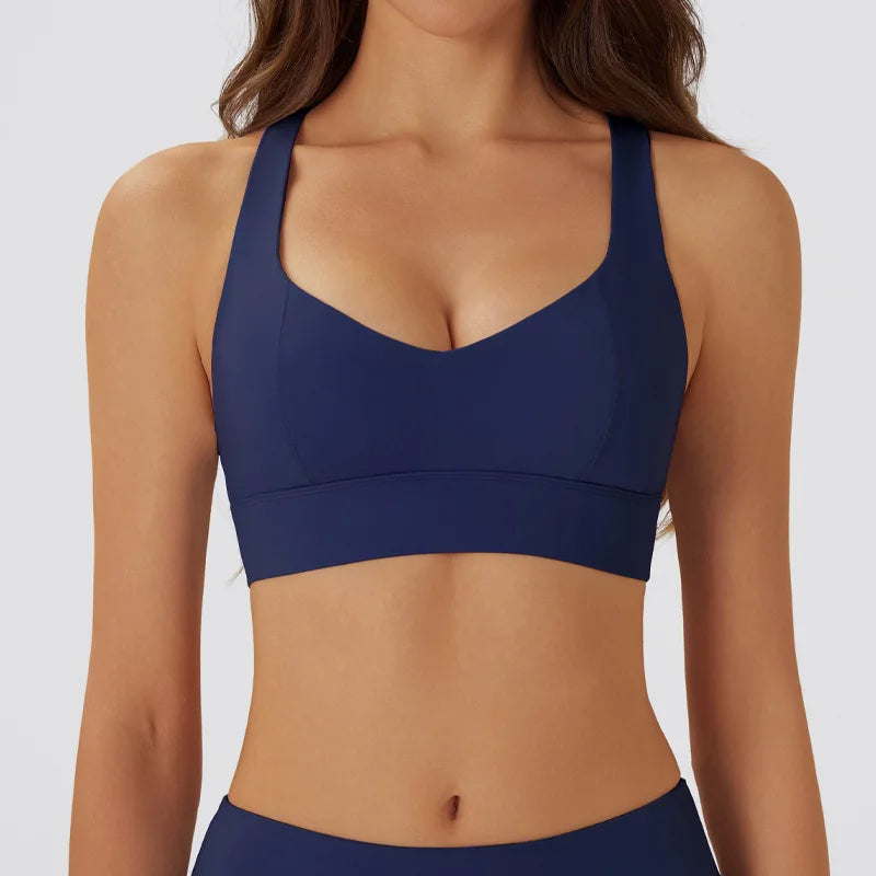High-Support Push-Up Halter Yoga Bra Top