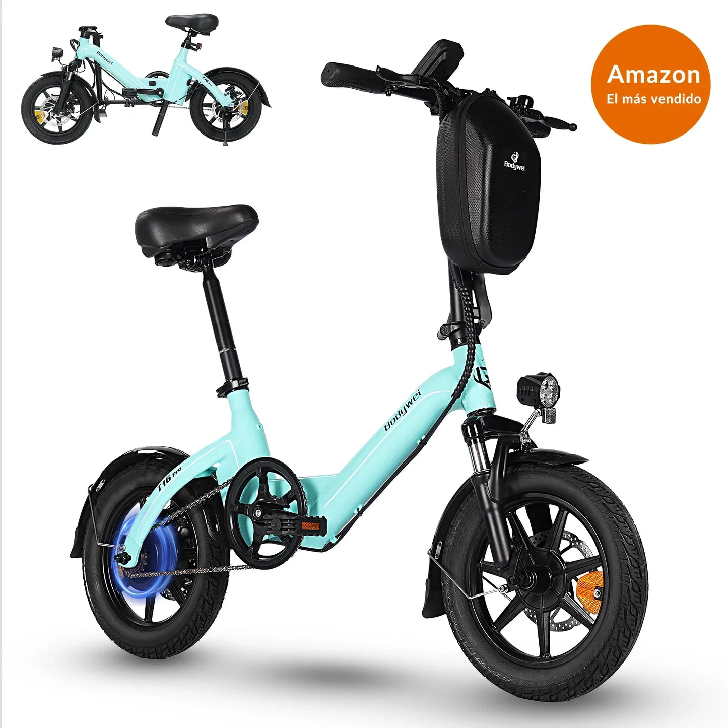 Bodywel T16Pro 250W 36V 10.4Ah Electric Folding Bike 14 Shock Absorber Double Disc Brakes LCD Urban Commute