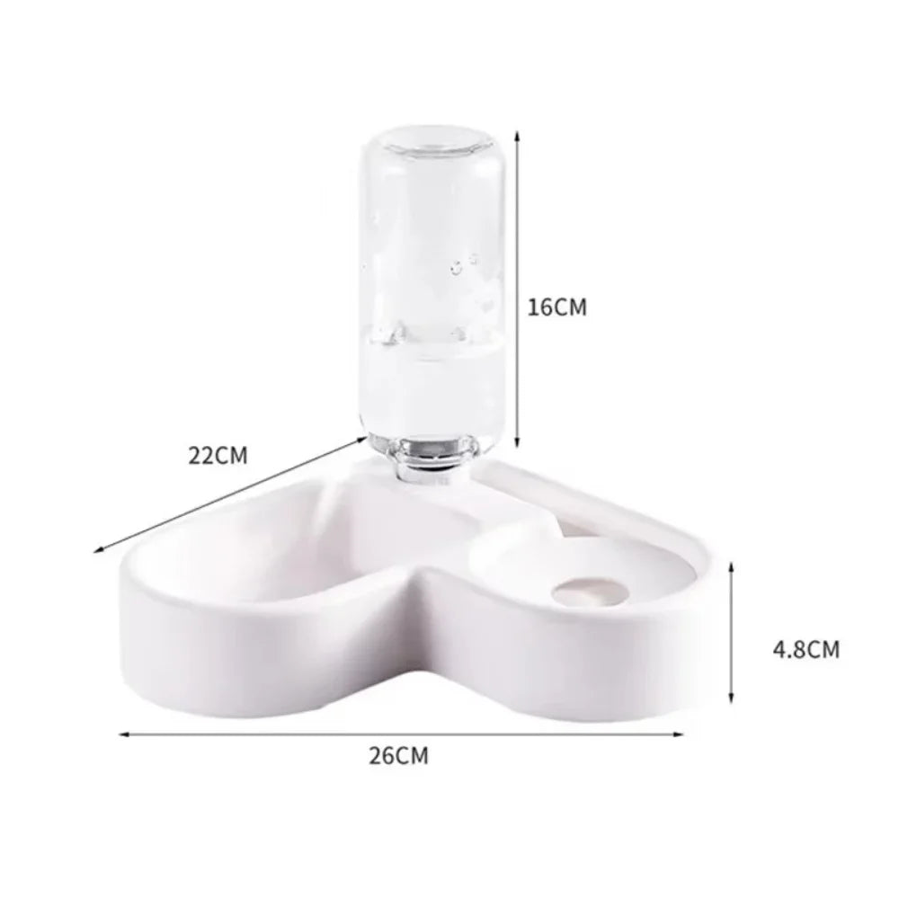 Automatic Water Dispenser For Cats Dogs Pets Feeding Bowl Heart-shaped Automatic Drinking Self Refilling Saving Space Dual-use