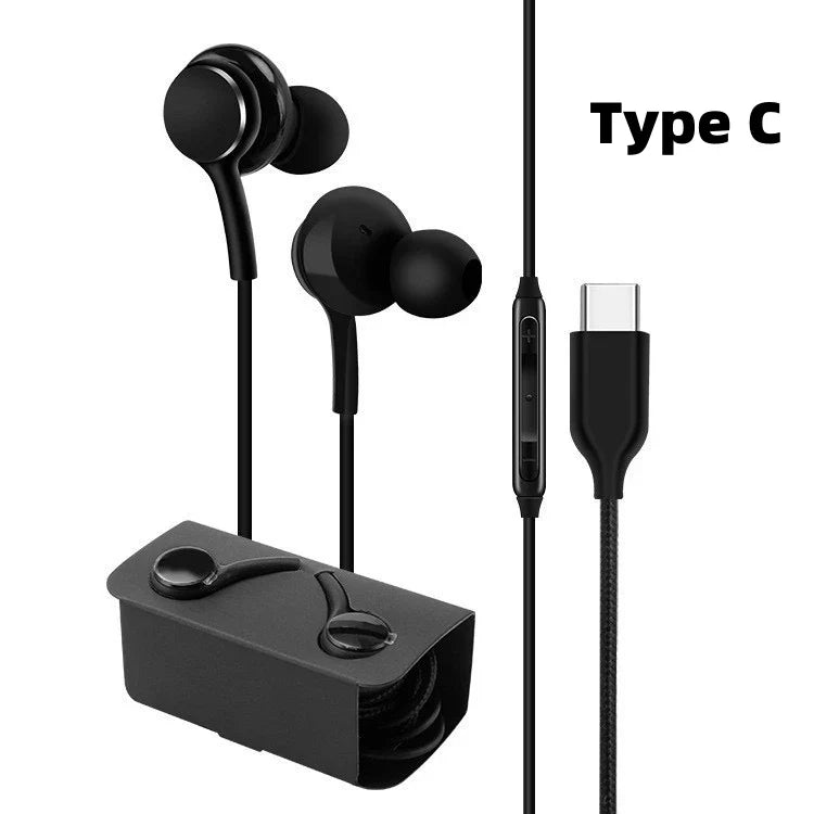 Type C Wired Earphone For Samsung Galaxy S23 S21 S22 Ultra Plus 3.5 mm Earbuds Headphones A54 A34 A53 A53 Accessories