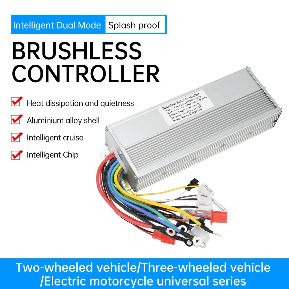 Electric Bicycle Accessories 48V-72V Electric Bike 1200-1500W Brushless DC Motor Controller For Electric Bicycle E-bike Scooter