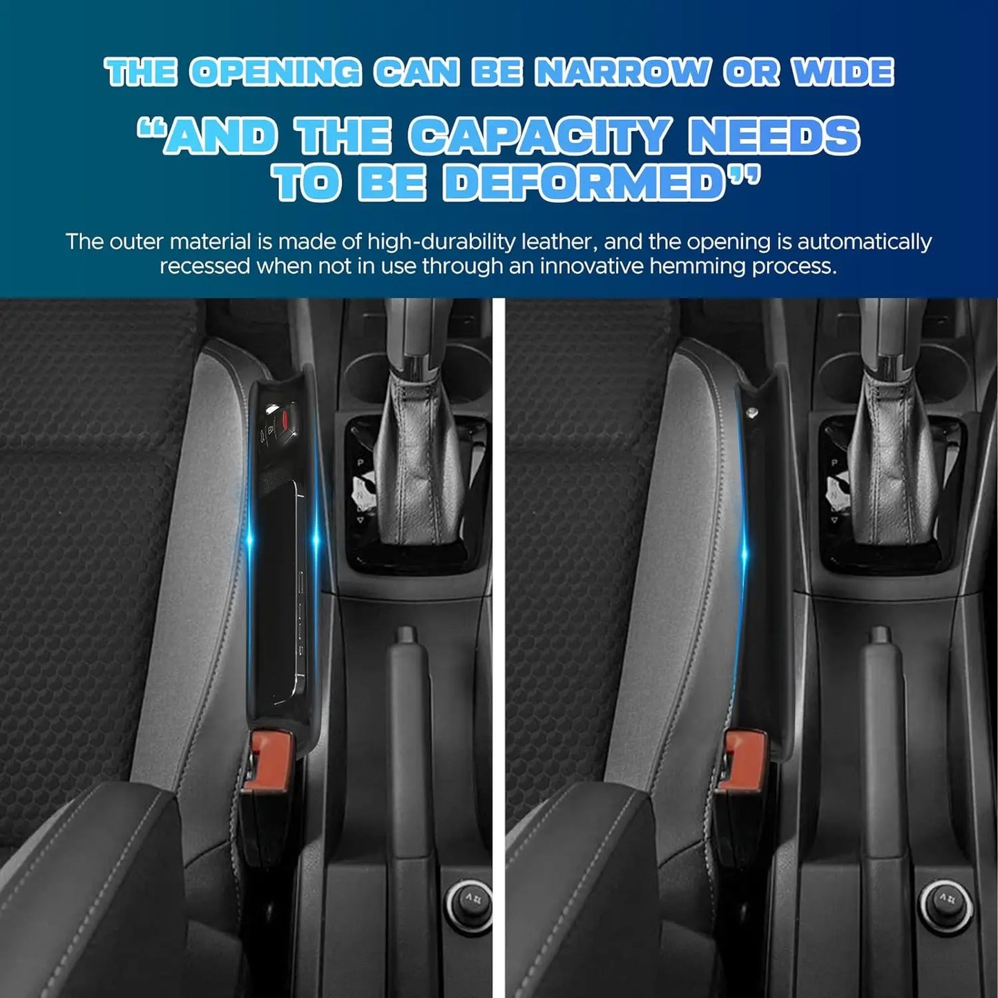 Leather Car Seat Gap Organizer Multifunctional Vehicle Storage Box Creative Interior Decoration Carriage Gap Placement Box