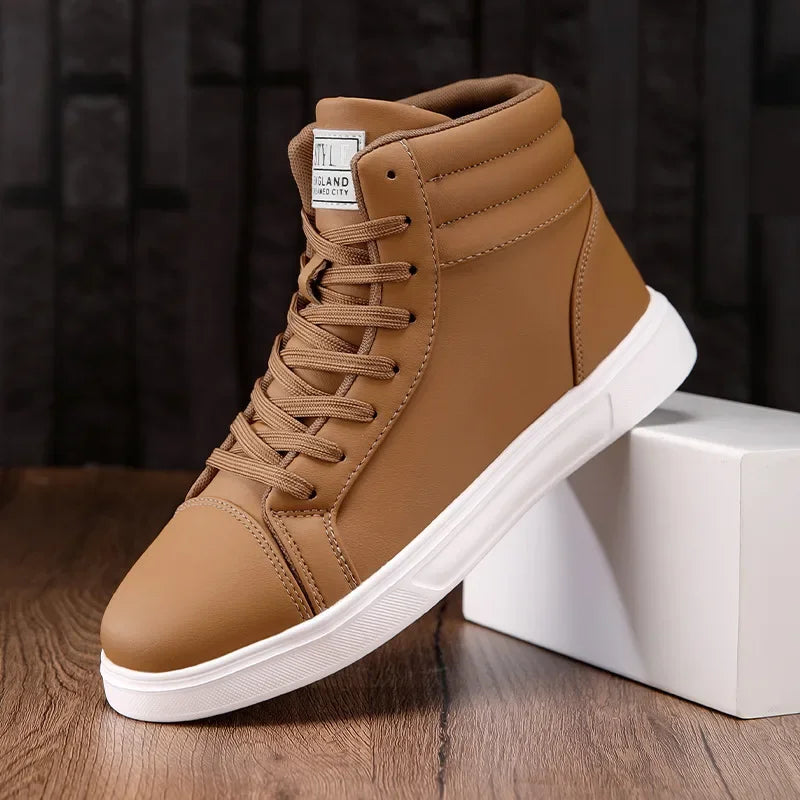 2026 Spring Fashion Red Men's Sneakers High Top Skateboarding Shoes for Men Women Comfortable Unisex Leather Sneakers Size 35-46
