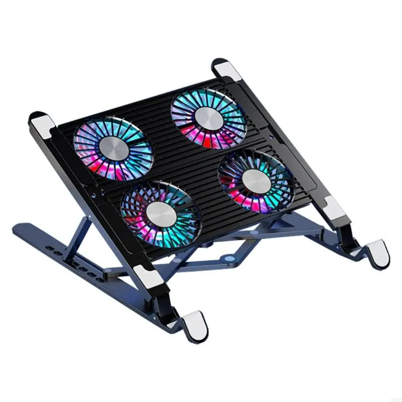 LED Laptop Cooling Pad Gaming Laptop Coolers Laptop Fan Cooling Stand with Quiet Cooling Fan Folding Bracket for Laptop