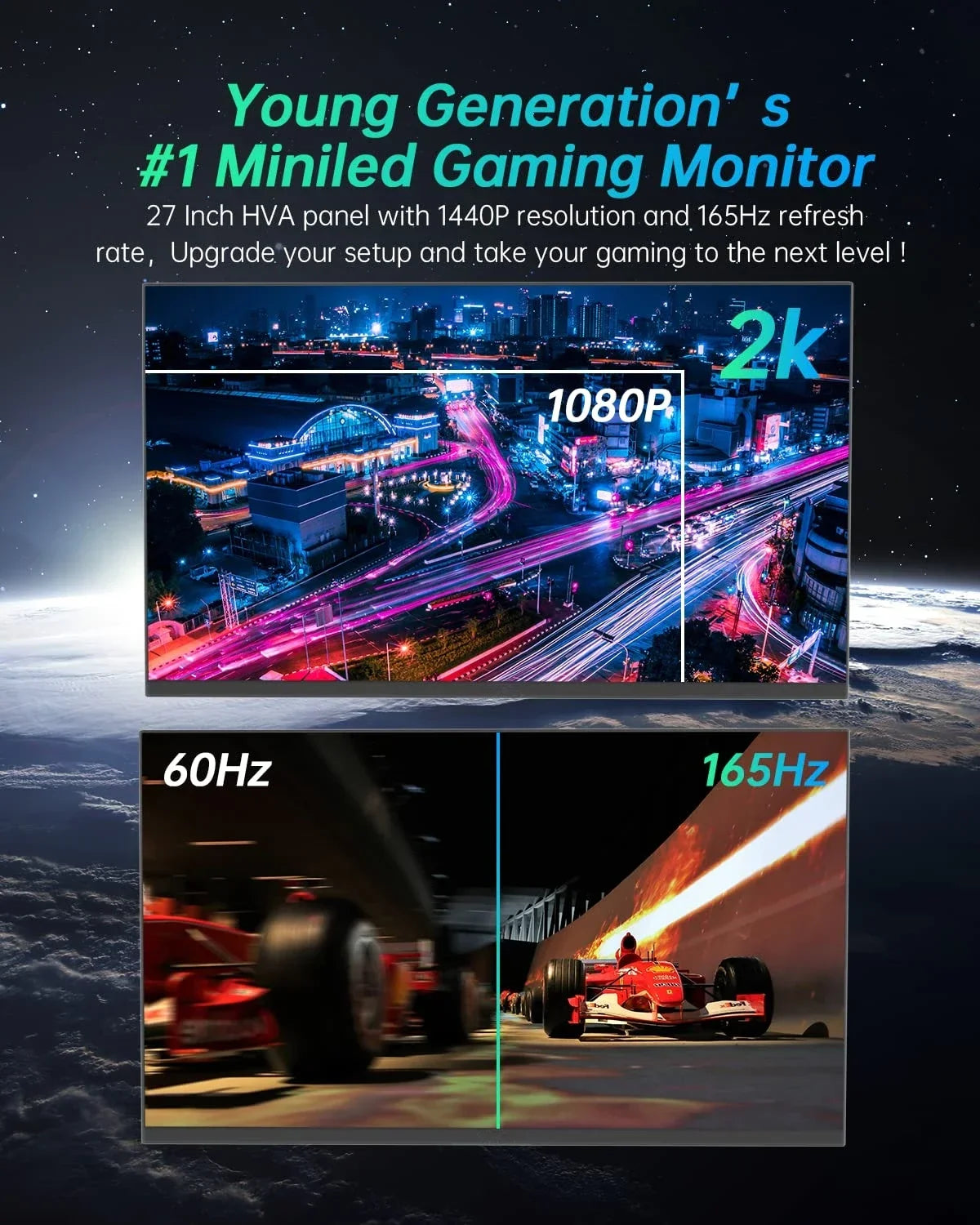 Computer Monitor, HD Curved Screen, High Quality And Convenient, 144hz Gaming Game Special, 27 inch Computer Gamer