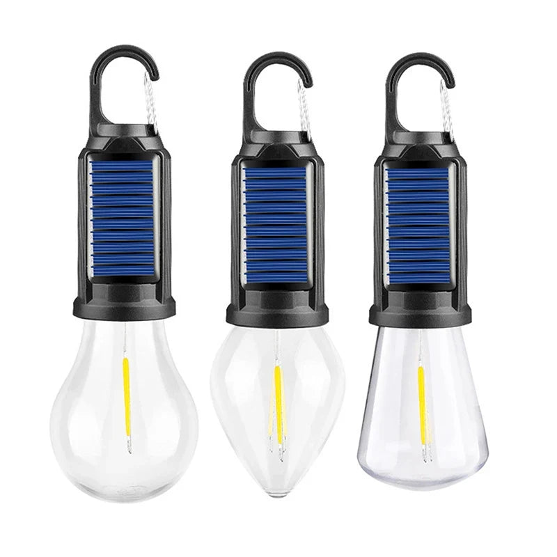 New Solar Powered Charging Camping Lamp Atmosphere Lamp Multifunctional Handheld Tungsten Filament Lamp Outdoor Retro Camping