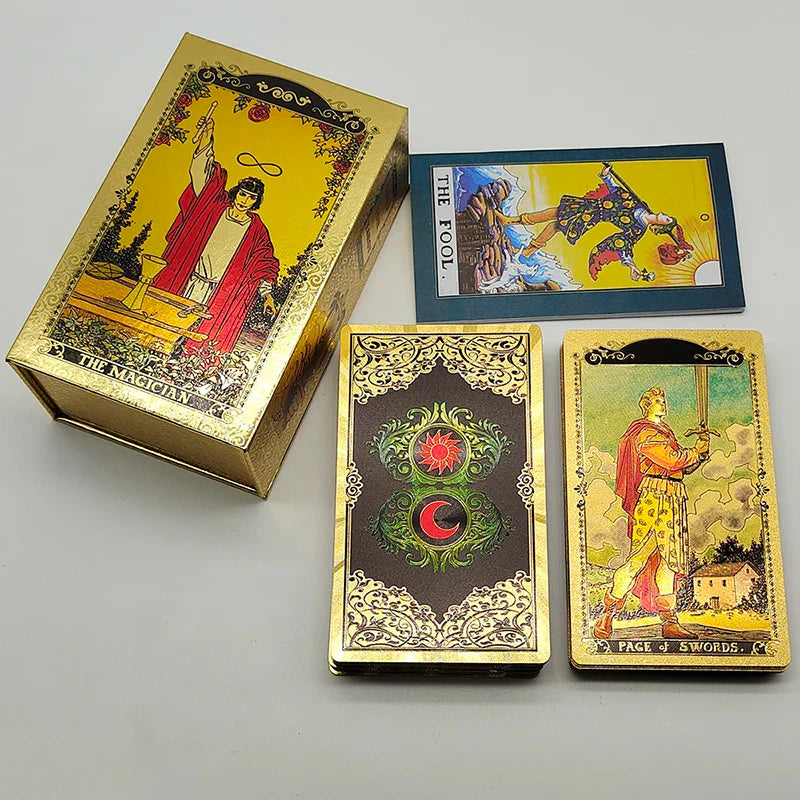 New Version Premium Quality Gold Foil Tarot Divination Oracle Cards With Colorful Illustrated Manual and Megnetic Box