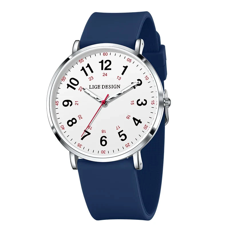 Women's Arabic Numeral Silicone Quartz Watch